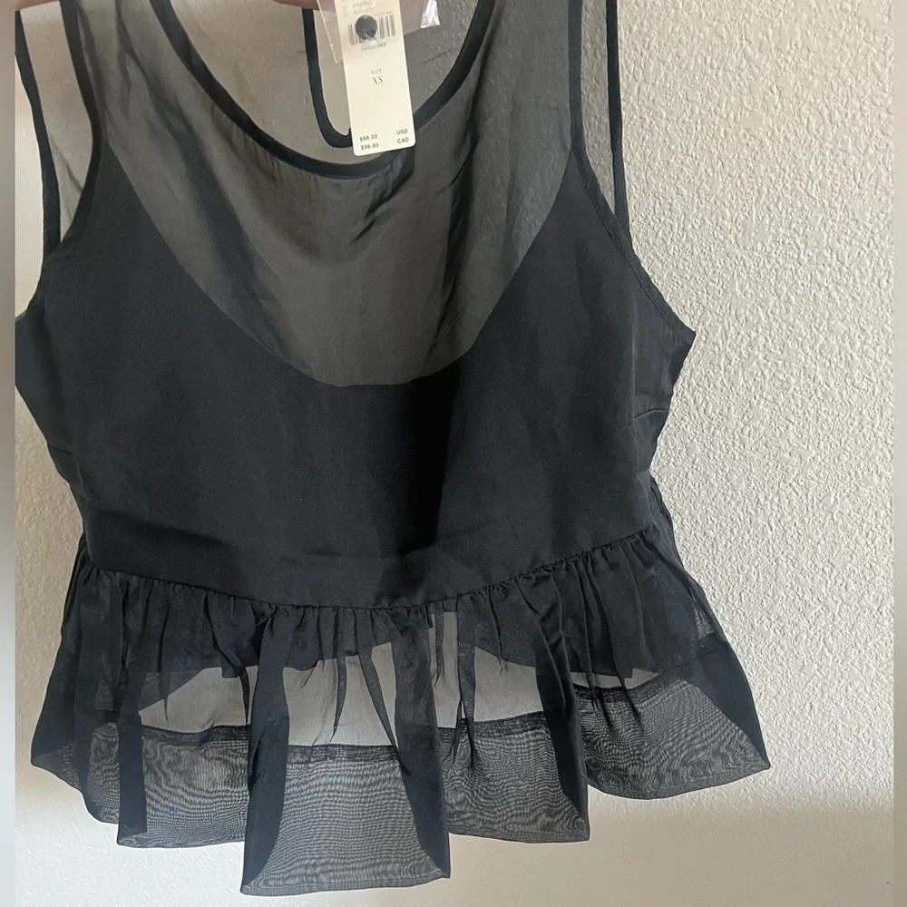 NEW Maeve by Anthro Sheer Crop Peplum - Picture 4 of 4